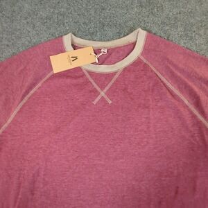 Askdeer Mens Long Sleeve Raglan T-Shirt Heather Pink Cotton Blend XL NWT #2711